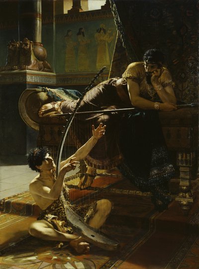 David og Saul, 1885 av Julius Kronberg