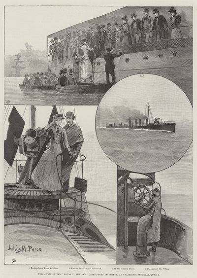 Prøvetur av Hornet, New Torpedo-Boat Destroyer, ved Gravesend, lørdag 9. juni av Julius Mandes Price