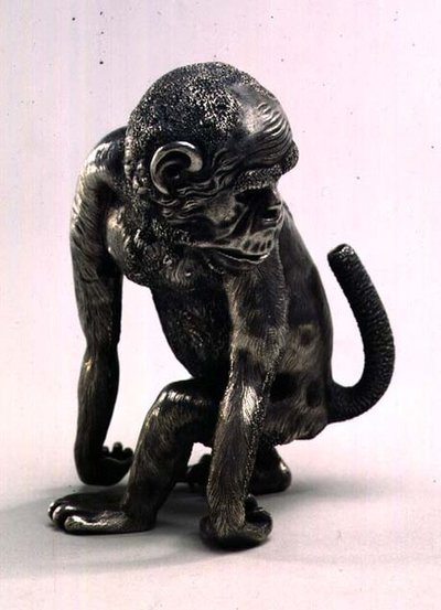 Figur av en ape laget for Faberge, ca. 1896-1908 (sølv) av Julius Rappoport