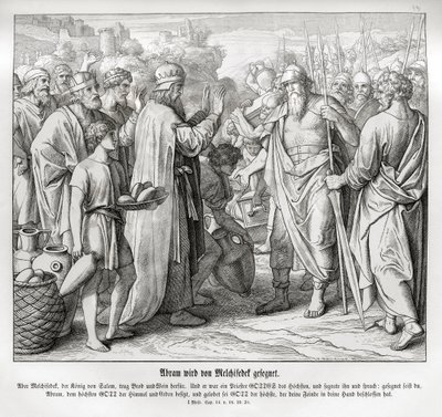 Abraham er velsignet av Melkisedek, 1. Mosebok av Julius Schnorr von Carolsfeld