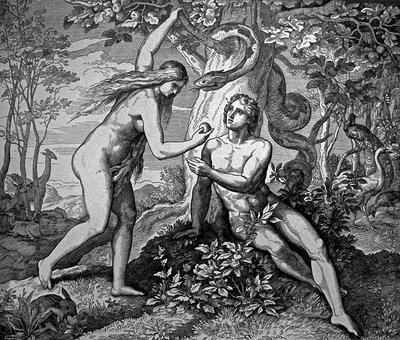 Adam og Eva med eplet av Julius Schnorr von Carolsfeld