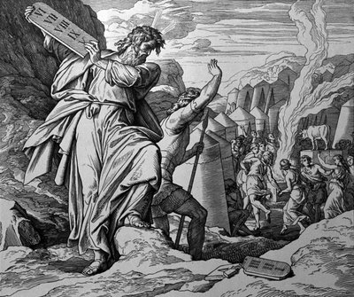 Tilbedelse av gullkalven av Julius Schnorr von Carolsfeld