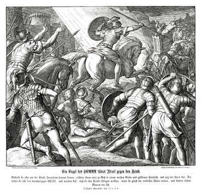 En engel leder israelittene, 2 makkabeere av Julius Schnorr von Carolsfeld