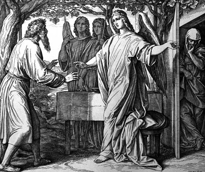 Engler som kunngjør Abraham Isaks fødsel av Julius Schnorr von Carolsfeld