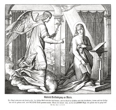 Bebudelse, Lukasevangeliet av Julius Schnorr von Carolsfeld
