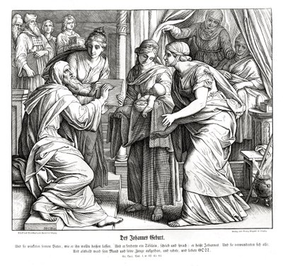 Johannes' fødsel, Lukasevangeliet av Julius Schnorr von Carolsfeld