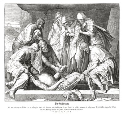 Burial of Jesus, Gospel of John av Julius Schnorr von Carolsfeld