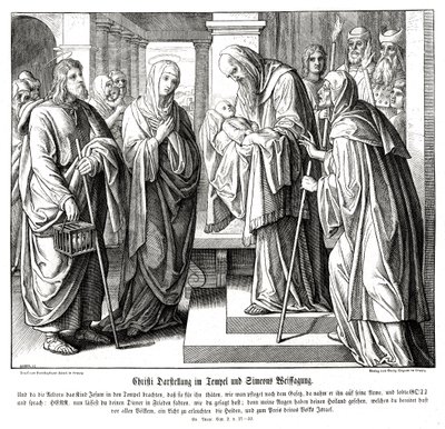 Kristus presenteres i templet, Lukasevangeliet av Julius Schnorr von Carolsfeld