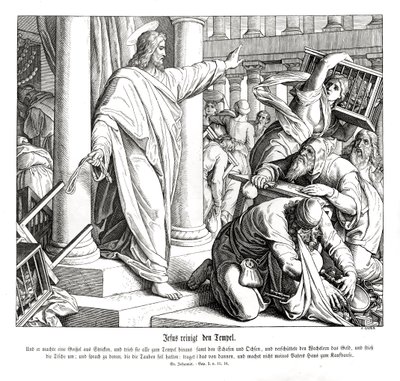 Rensing av tempelet, Johannesevangeliet av Julius Schnorr von Carolsfeld