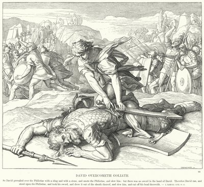 David overvinner Goliat av Julius Schnorr von Carolsfeld