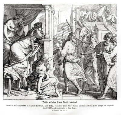 David blir foraktet av Michal, 2. Samuel av Julius Schnorr von Carolsfeld