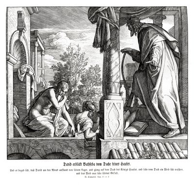 David ser Batseba på taket, 2. Samuel av Julius Schnorr von Carolsfeld