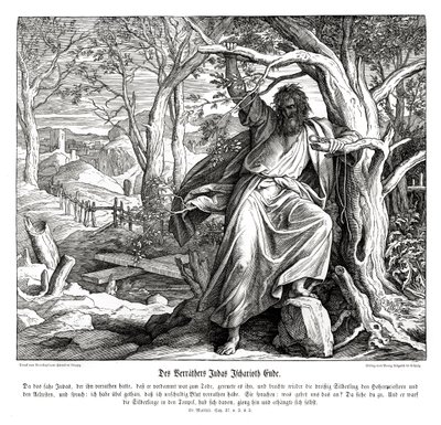 Death of Judas Iscariot, Gospel of Matthew av Julius Schnorr von Carolsfeld