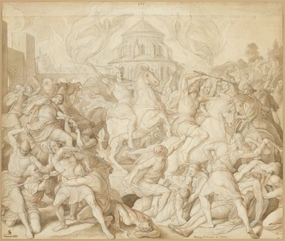Wittekinds nederlag nær Bürberg av Julius Schnorr von Carolsfeld