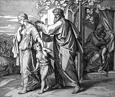Utvisning av Ismael og moren hans av Julius Schnorr von Carolsfeld