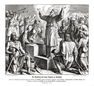 Grunnleggelse av det nye tempelet i Jerusalem, Ezra av Julius Schnorr von Carolsfeld