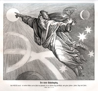 Fourth day of creation, Genesis av Julius Schnorr von Carolsfeld