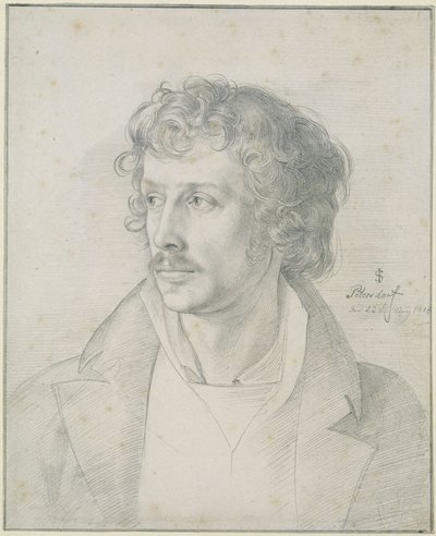 Friedrich Olivier i en alder av 25 år, brystbilde, vendt mot venstre av Julius Schnorr von Carolsfeld