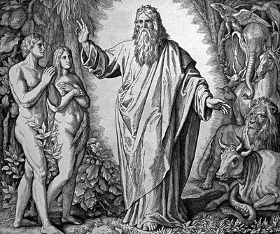 Gud skaper Adam og Eva av Julius Schnorr von Carolsfeld