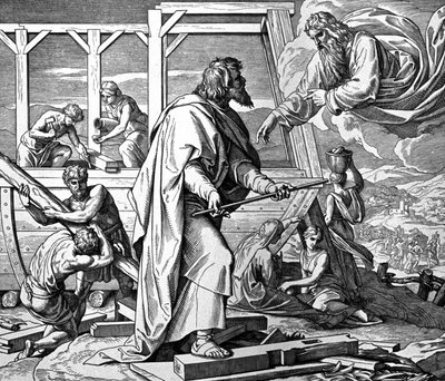 Gud advarer Noah om flommen av Julius Schnorr von Carolsfeld