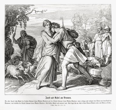 Jakob og Rakel ved brønnen, 1. Mosebok av Julius Schnorr von Carolsfeld