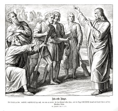 Jesus og Nathaniel, Johannesevangeliet av Julius Schnorr von Carolsfeld