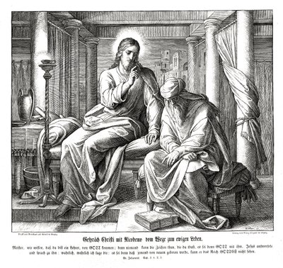Jesus og Nikodemus, Johannesevangeliet av Julius Schnorr von Carolsfeld