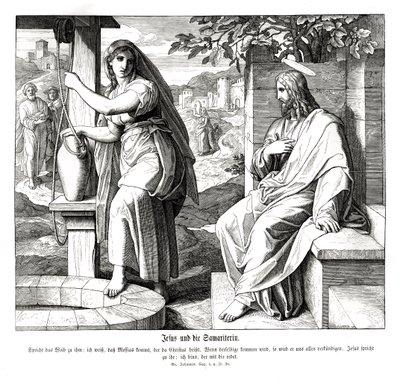 Jesus and the Samaritan woman, Gospel of John av Julius Schnorr von Carolsfeld