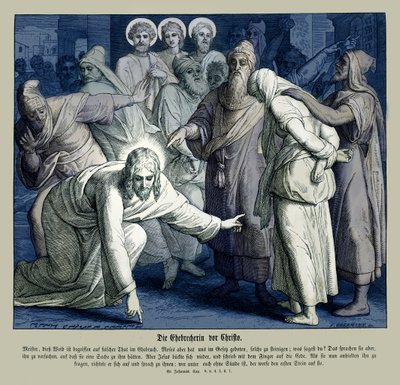 Jesus og den utro kvinnen, Johannesevangeliet av Julius Schnorr von Carolsfeld