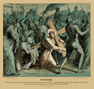 Jesus bærer korset, Lukasevangeliet av Julius Schnorr von Carolsfeld
