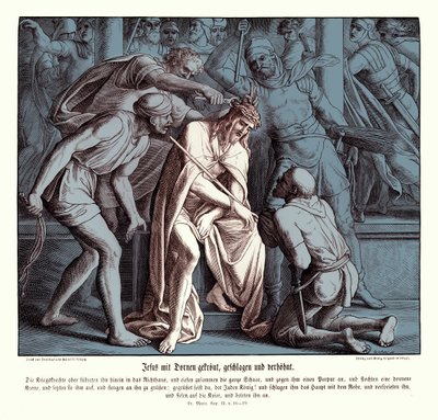 Jesus får en tornekrone, Markusevangeliet av Julius Schnorr von Carolsfeld