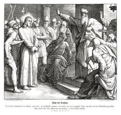 Jesu rettssak foran Kaifas, Matteusevangeliet av Julius Schnorr von Carolsfeld