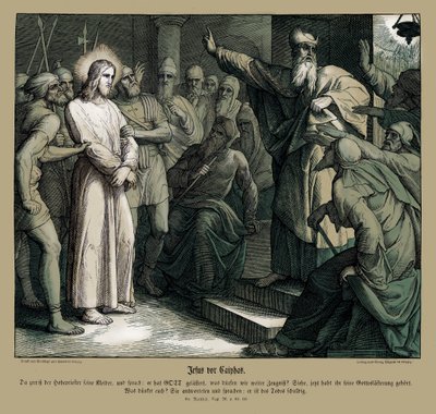 Jesu rettssak før Kaifas, Matteusevangeliet av Julius Schnorr von Carolsfeld