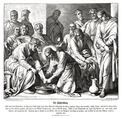 Jesus washes his disciples