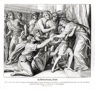 Josef blir gjenkjent av brødrene sine, 1. Mosebok av Julius Schnorr von Carolsfeld