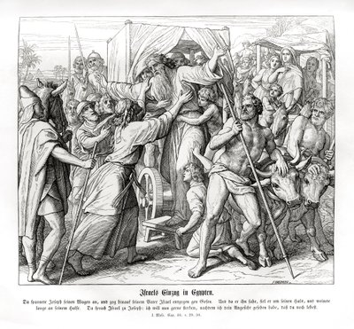 Josefs far ankommer Egypt, 1. Mosebok av Julius Schnorr von Carolsfeld