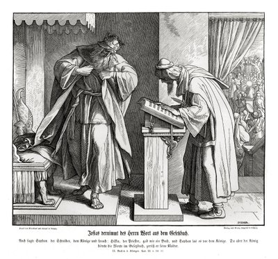 Josiah hears the word of the law, 2 Kings av Julius Schnorr von Carolsfeld