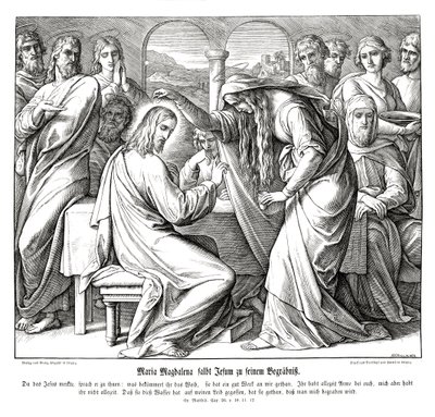 Maria Magdalena salver Jesus, Matteusevangeliet av Julius Schnorr von Carolsfeld
