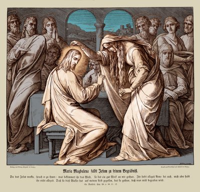 Maria Magdalena salver Jesus, Matteusevangeliet av Julius Schnorr von Carolsfeld