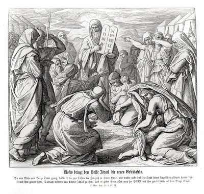 Moses leverer budene, Exodus av Julius Schnorr von Carolsfeld