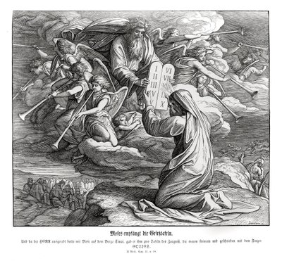 Moses mottar budene, Exodus av Julius Schnorr von Carolsfeld