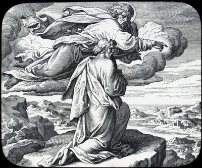 Moses ser på Israels land, 1800-tallet av Julius Schnorr von Carolsfeld