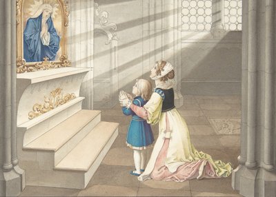 Mor og datter i bønn, ca. 1811-17. av Julius Schnorr von Carolsfeld