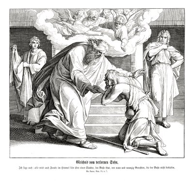 Lignelse om den barmhjertige samaritan, Lukasevangeliet av Julius Schnorr von Carolsfeld