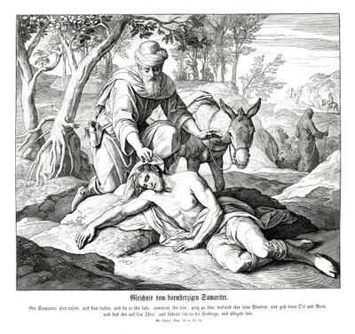 Parable of the good Samaritan, Gospel of Luke av Julius Schnorr von Carolsfeld