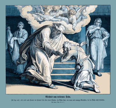 Lignelse om den barmhjertige samaritan, Lukasevangeliet av Julius Schnorr von Carolsfeld