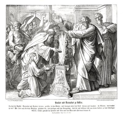 Paulus og Barnabus i Lystria, Apostlenes gjerninger av Julius Schnorr von Carolsfeld