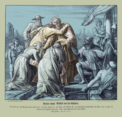 Paulus forlater Efeserne, Apostlenes gjerninger av Julius Schnorr von Carolsfeld