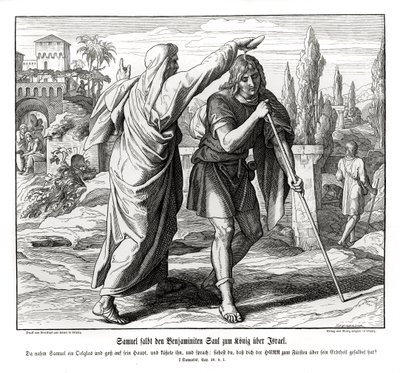 Samuel salver Saul til Israels konge av Julius Schnorr von Carolsfeld