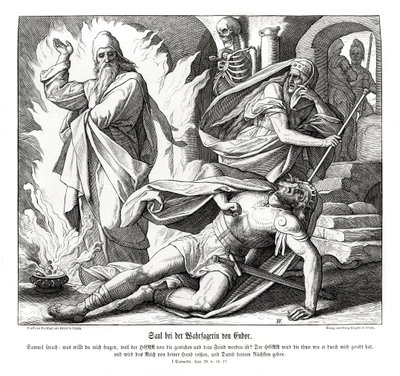 Saul with the witch of Endor av Julius Schnorr von Carolsfeld